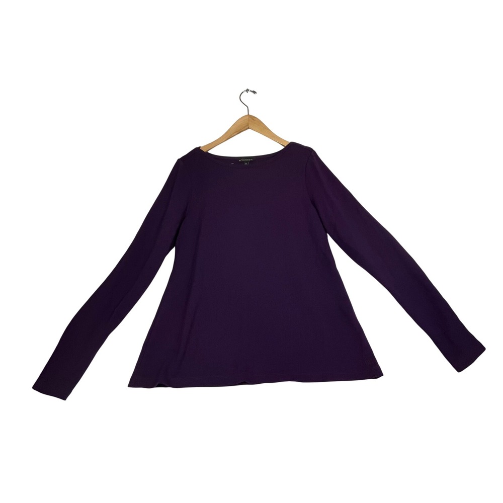 Banana Republic Womens Purple Long Sleeve Boat Neck Knit Top Size M